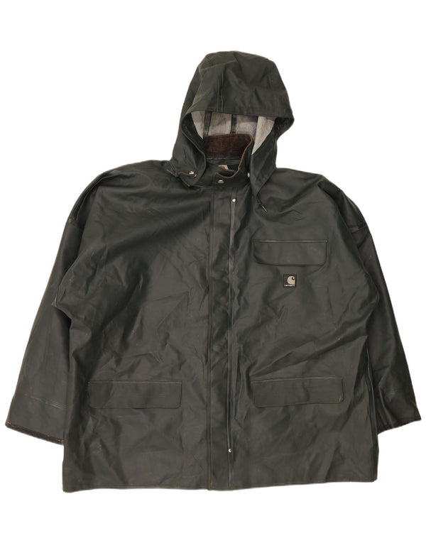 Impermeabile con cappuccio vestibilità ampia da uomo Carhartt UK 42 XL verde polivinile