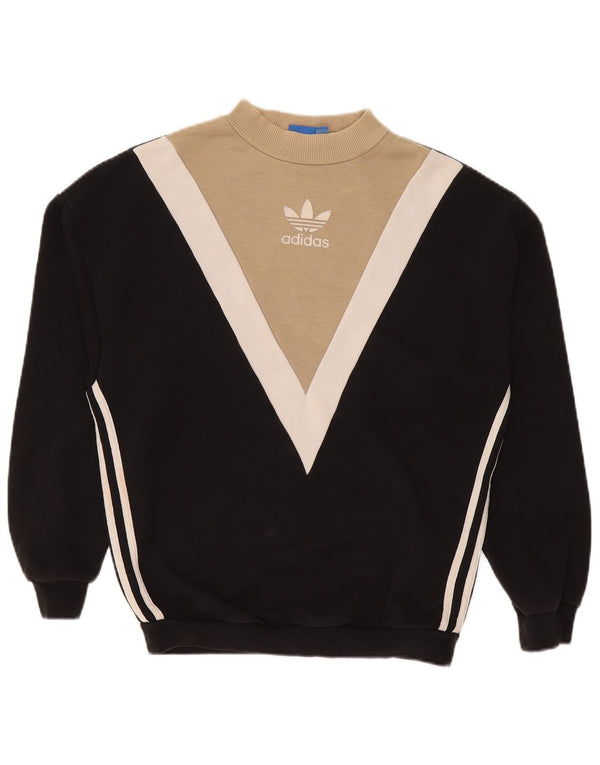 Adidas Damen-Sweatshirt in Übergröße, Gr. 10, Größe S, Schwarz, Farbblock