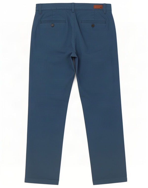 Marks & Spencer Straight Chino-bukser til mænd W32 L31 Blå bomuld