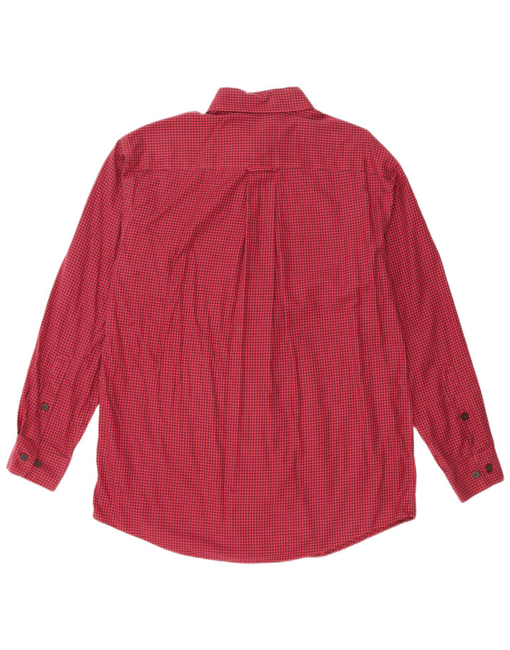 Orvis Mens Shirt Medium Red Gingham Cotton