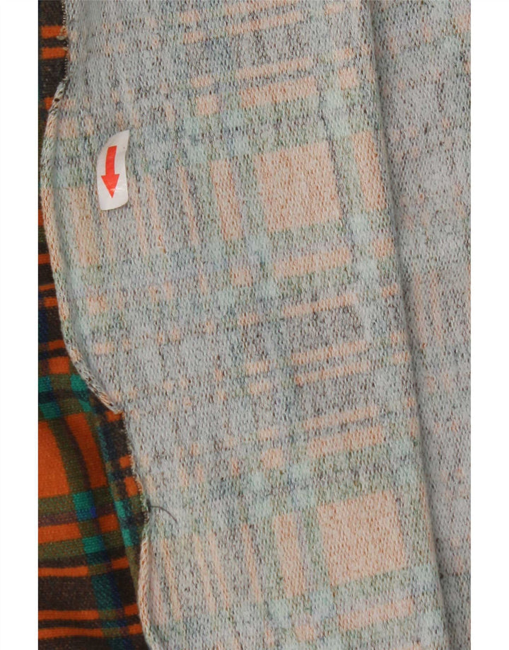 Vintage Mens Polo Neck Sweatshirt Jumper XL Orange Check