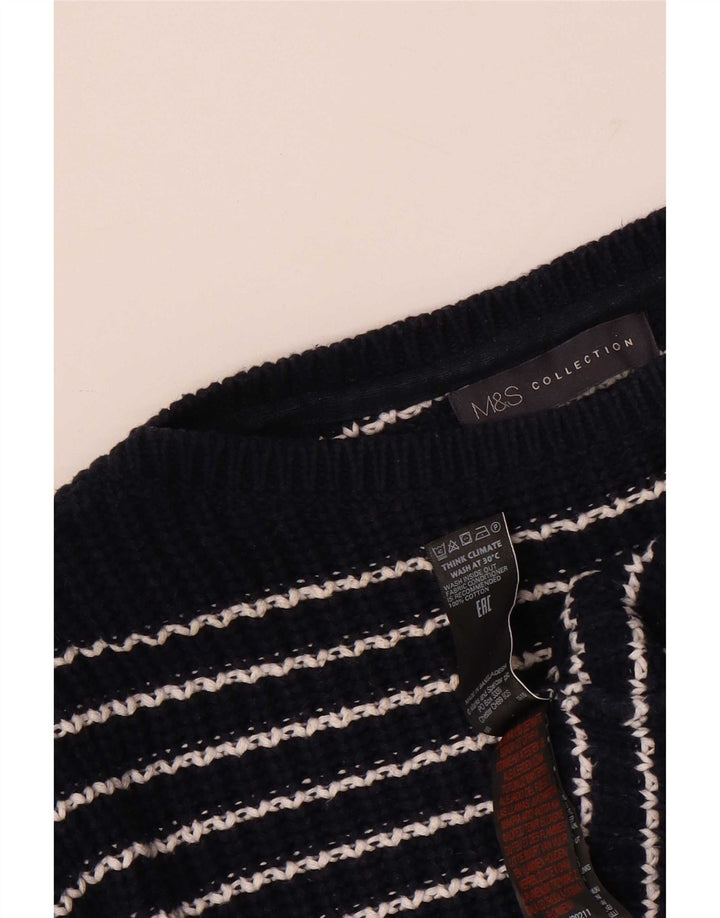 Marks & Spencer Dame Boat Neck Jumper Sweater UK 14 Medium Navy Blue