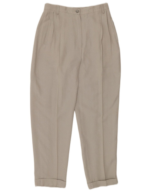 Vintage kvinders højtaljede fritidsbukser IT 40 Small W26 L27 Beige