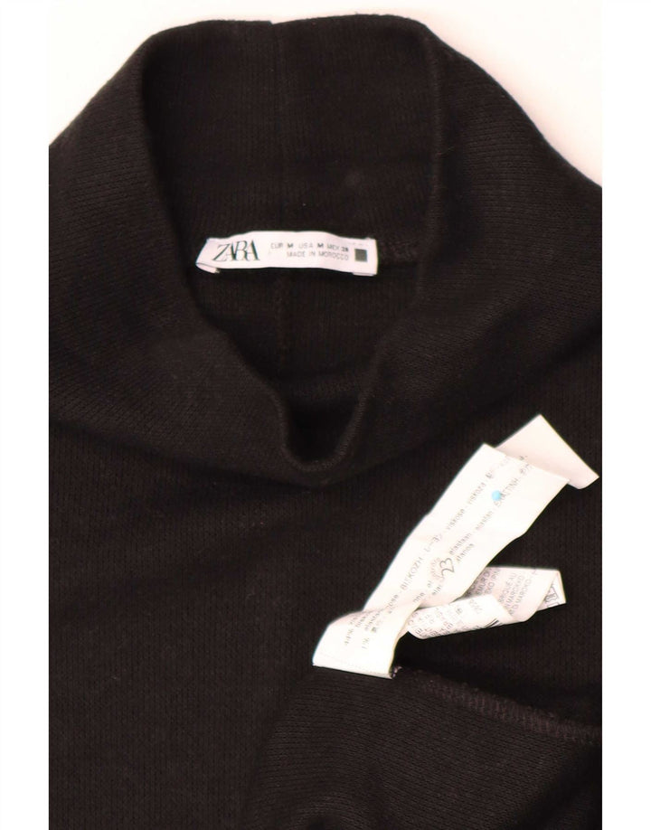 Zara Womens Oversized Jumper Dress UK 14 Medium Black Viscose