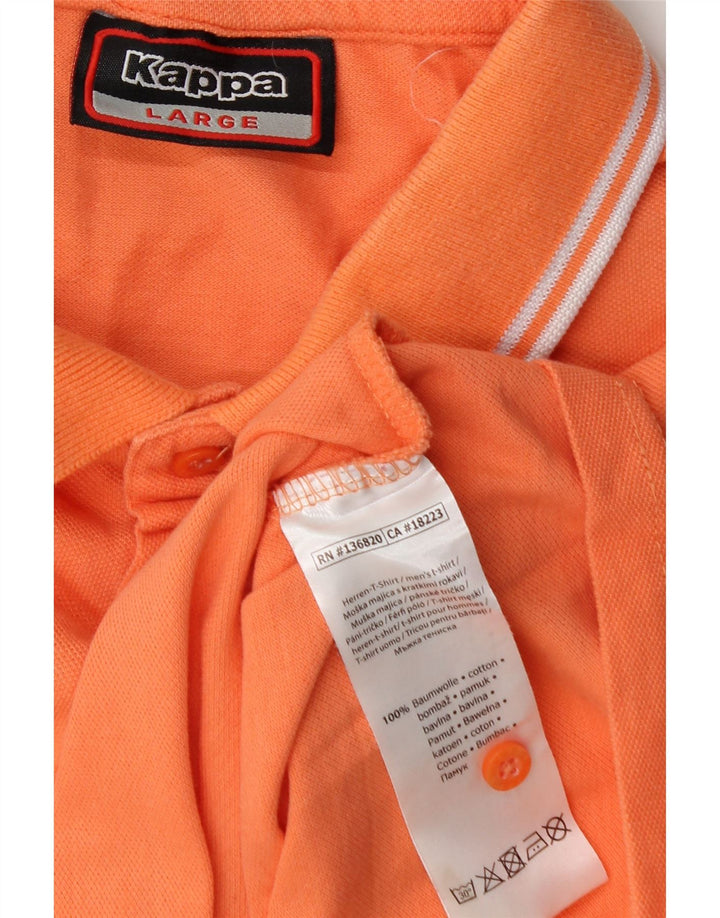 Kappa Mens Polo Shirt Large Orange Cotton