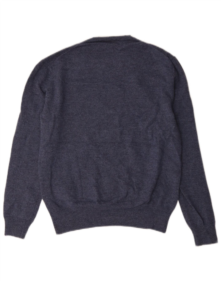 Męski sweter z okrągłym dekoltem French Connection, średnioniebieski, z owczej wełny