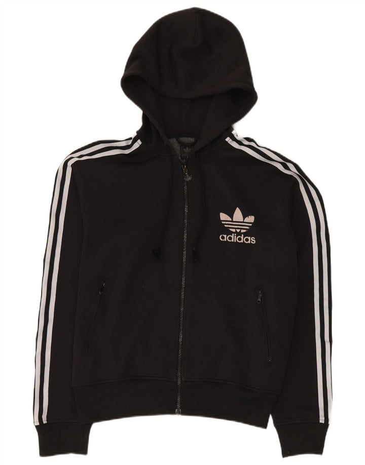 Adidas Mens Zip Hoodie Sweater Medium Black Polyester