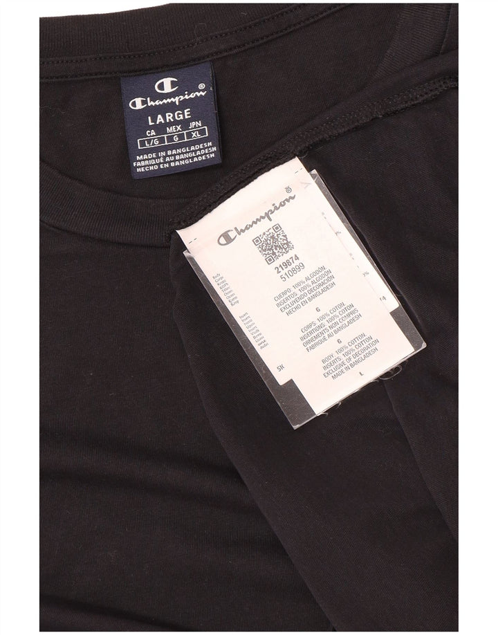 Champion Herre T-Shirt Top Stor Sort Bomuld