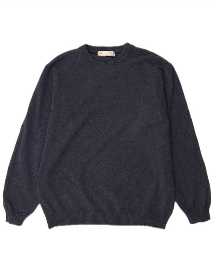 Marks & Spencer Mens Crew Neck Jumper Sweater Medium Blue Lambswool
