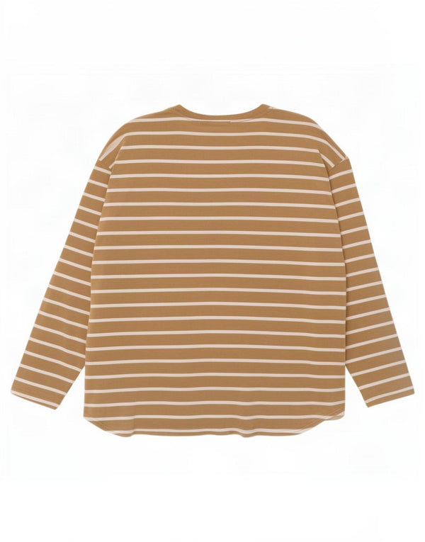 Gap Haut surdimensionné à manches longues pour femme UK 20 2XL Rayonne rayée beige