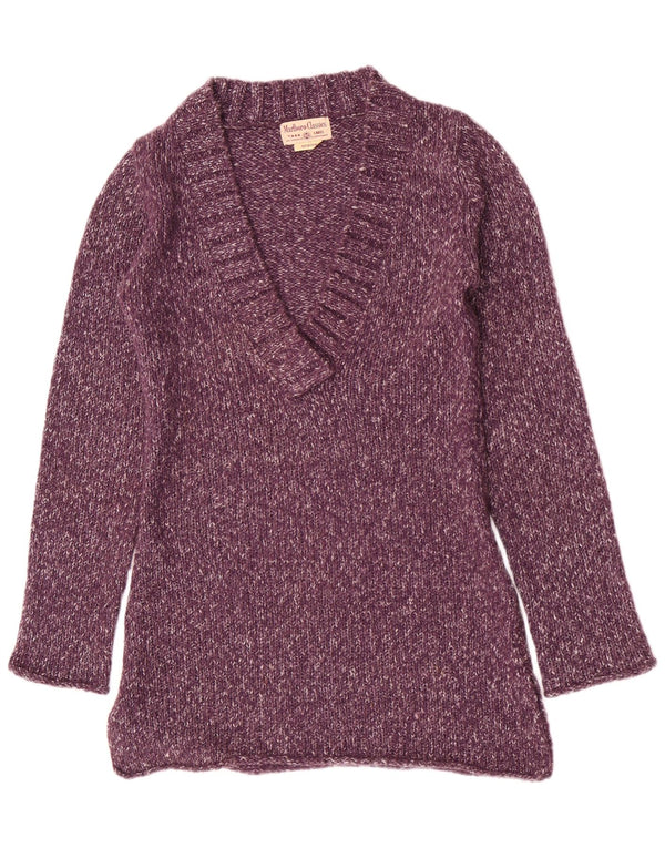Marlboro Classics Maglione da donna con scollo a V UK 14 Viola medio screziato
