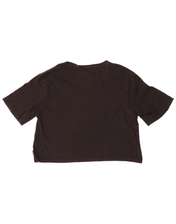Puma Womens Crop Graphic T-Shirt Top UK 14 Medium Black