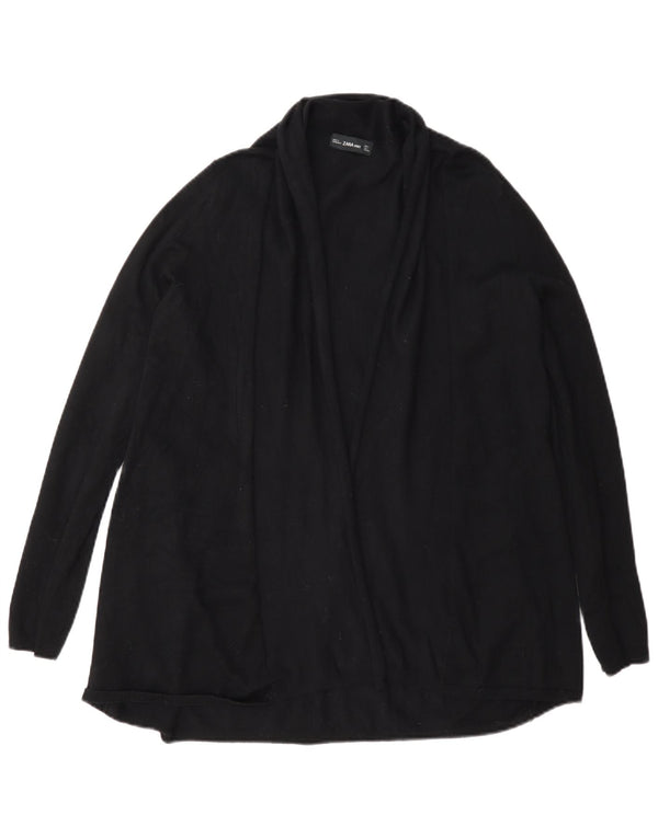 Zara Womens Open Cardigan Sweater UK 14 Large Noir Viscose