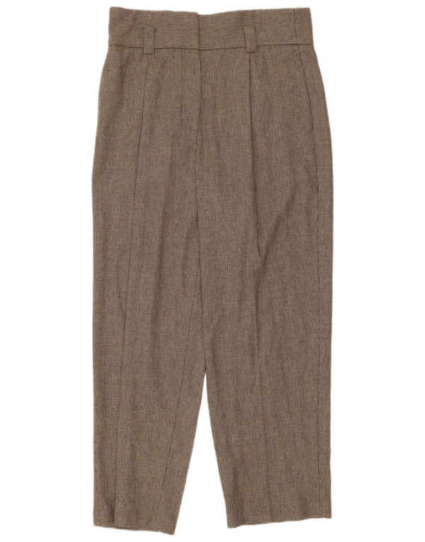 Massimo Dutti Womens High Waist Casual Trousers EU 40 Medium W30 L26 Brown