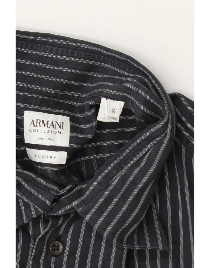 Armani Collezioni herreskjorte mellemgrå nålestribet bomuld