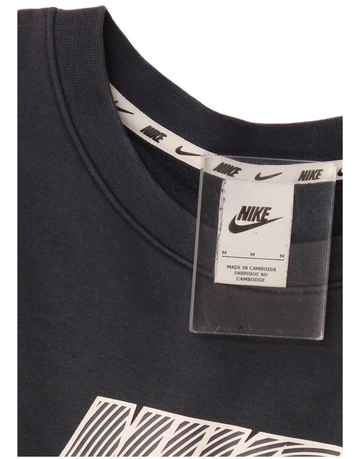 Nike Mens Graphic Sweatshirt Jumper Medium Navy Blue Colourblock