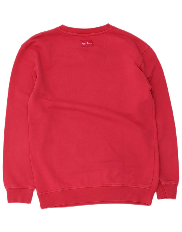 Barbour Girls Graphic Sweatshirt Jumper 12-13 år XL Pink Bomuld