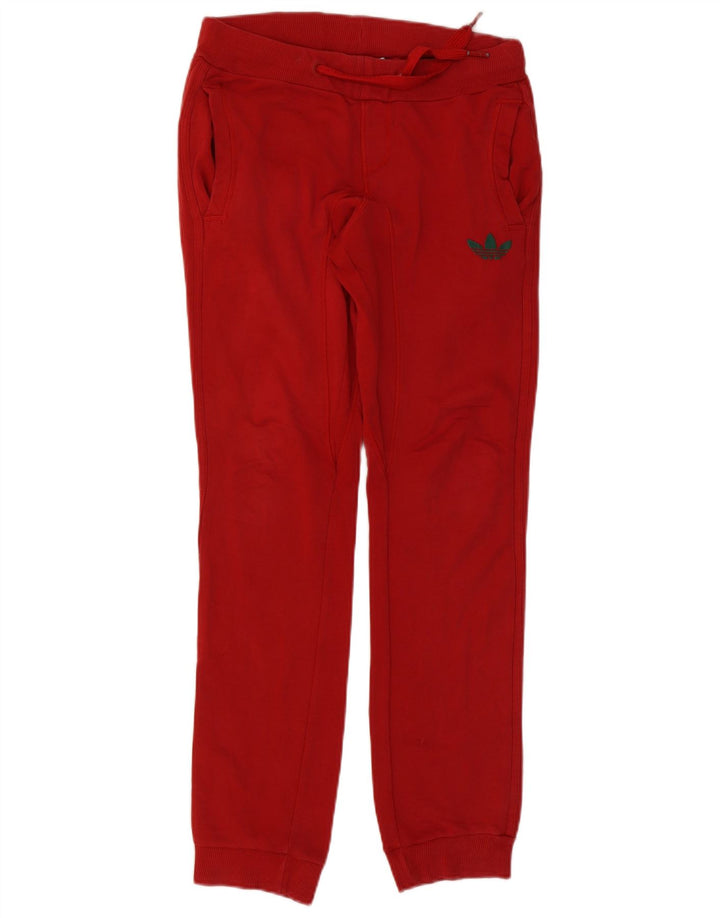 ADIDAS Mens Tracksuit Trousers Joggers Small  Red Cotton