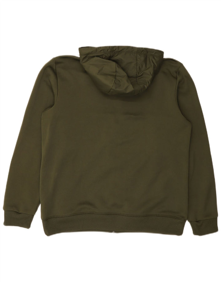 Adidas Mens Zip Hoodie Suéter Grande Verde Poliéster