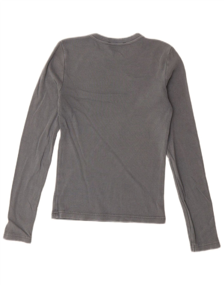 Zara Womens Top Long Sleeve UK 12 Medium Grey