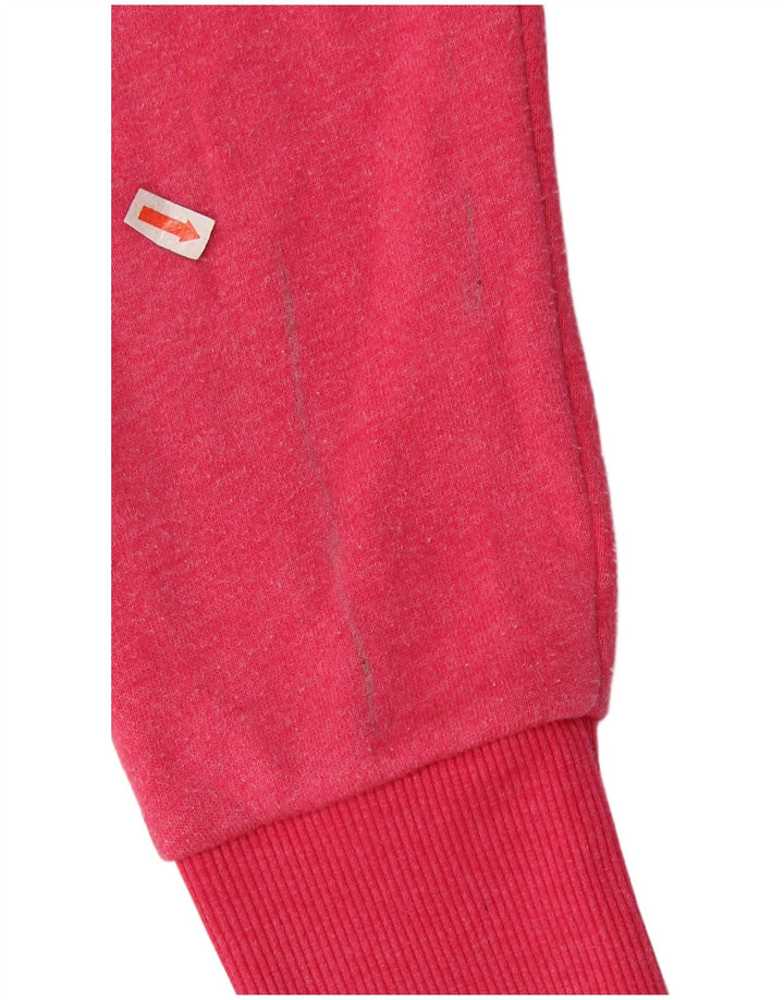SUPERDRY Womens Hoodie Jumper UK 16 Large Pink Polyester