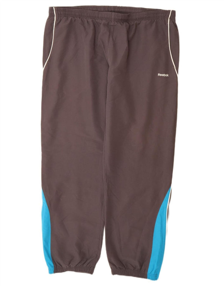 REEBOK Mens Tracksuit Trousers Joggers XL  Grey Colourblock Polyester