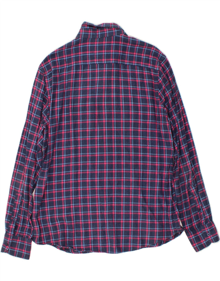 MASSIMO DUTTI Mens Flannel Shirt XL Navy Blue Check Vintage Massimo Dutti and Second-Hand Massimo Dutti from Messina Hembry 