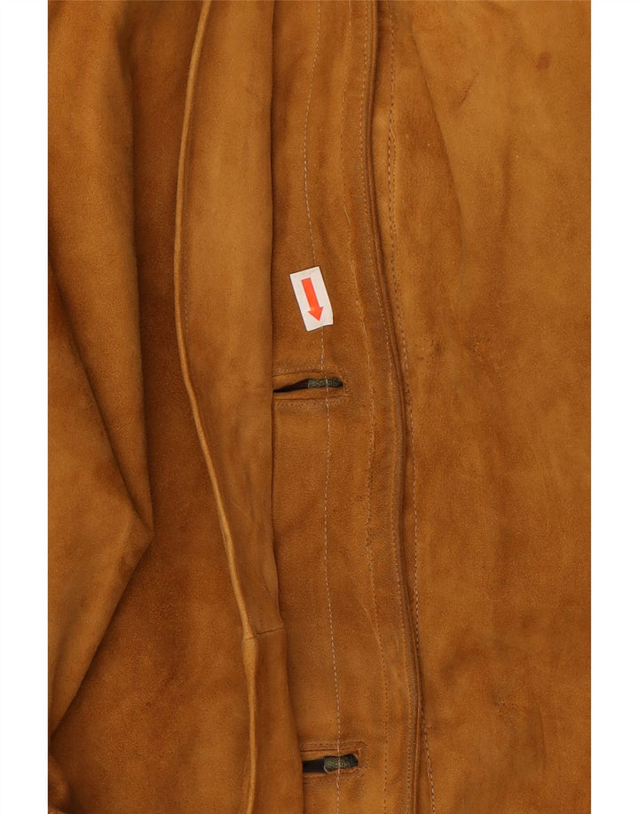 VINTAGE Womens Suede Jacket UK 18 XL Beige Vintage Vintage and Second-Hand Vintage from Messina Hembry 