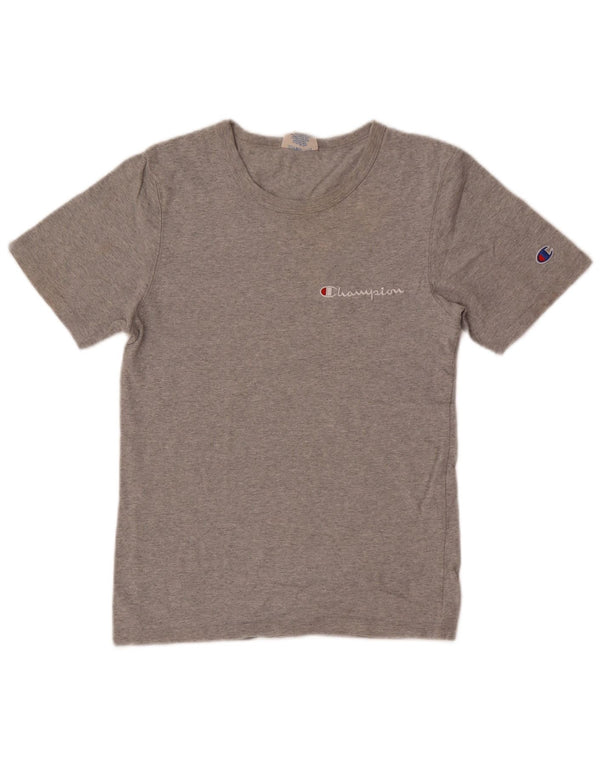 Champion Womens Heritage T-Shirt Top UK 6 XS Grå Bomuld