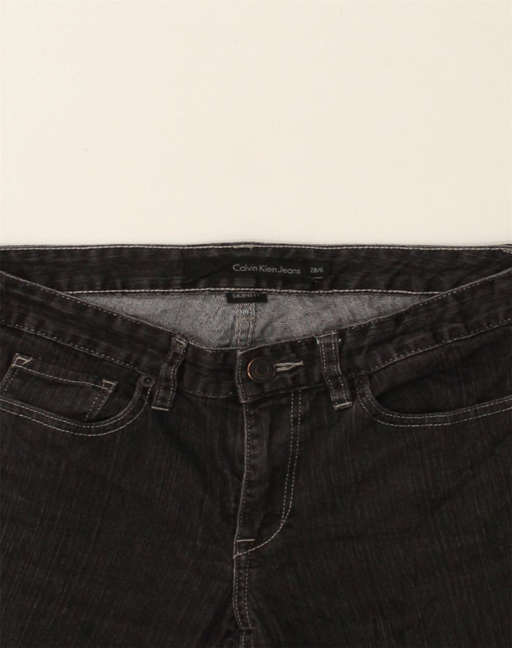 CALVIN KLEIN Womens Skinny Jeans US 6 Medium W28 L32 Black Cotton | Vintage Calvin Klein | Thrift | Second-Hand Calvin Klein | Used Clothing | Messina Hembry 