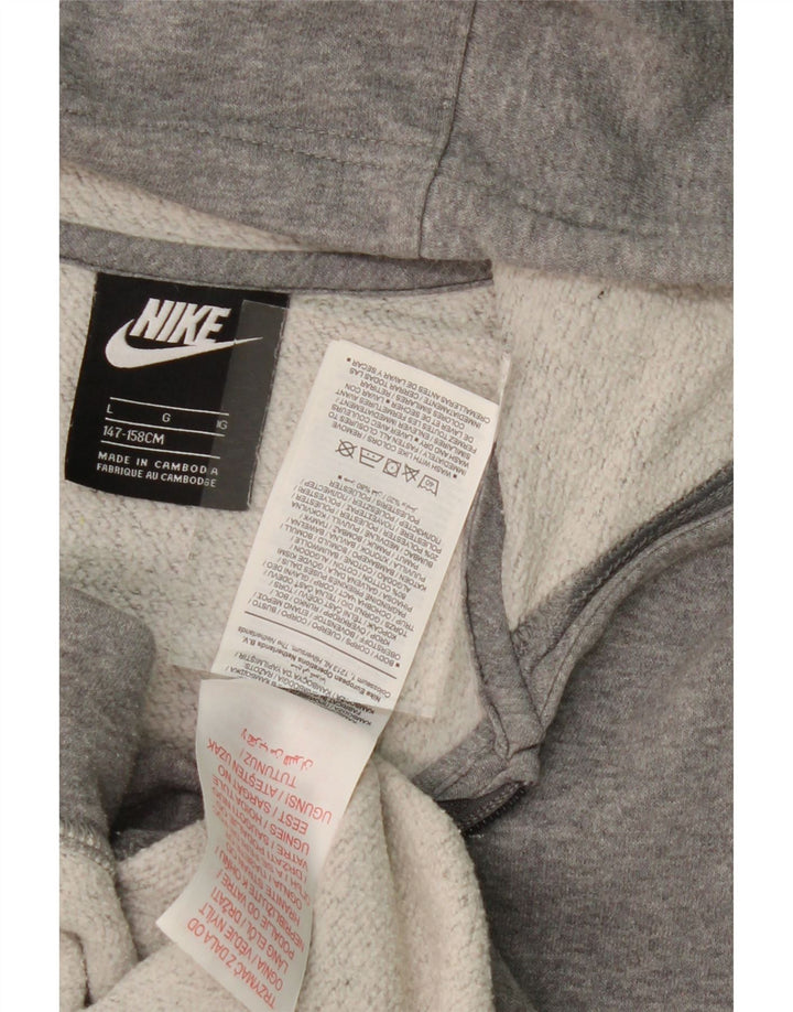 NIKE Boys Zip Hoodie Sweater 12-13 Years Large  Grey Cotton Vintage Nike and Second-Hand Nike from Messina Hembry 