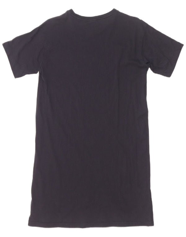 Champion Vestido Camiseta Gráfico Mujer UK 10 Small Azul Marino Algodón
