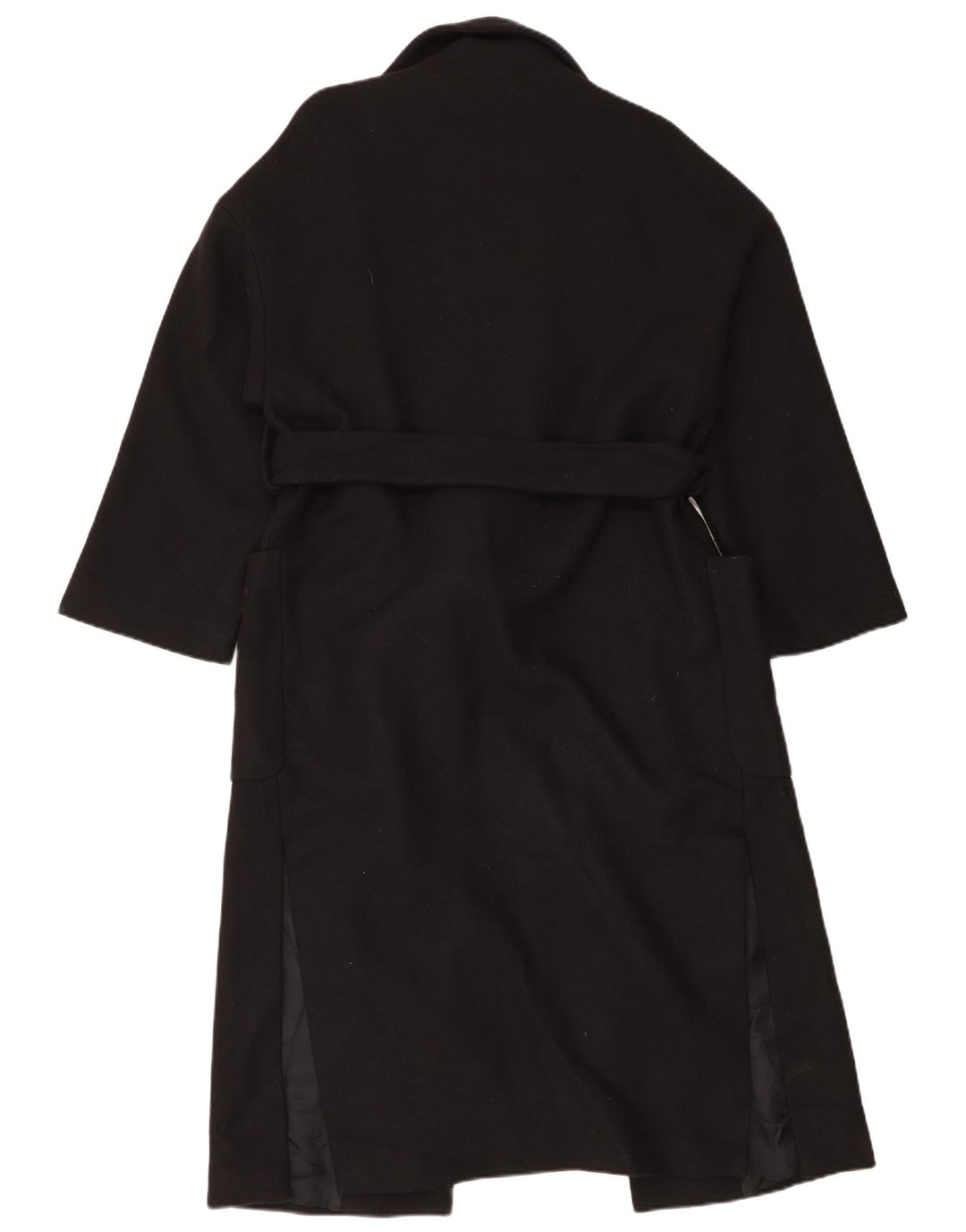 Zara Womens Oversized Overcoat UK 10 Small Black Wool