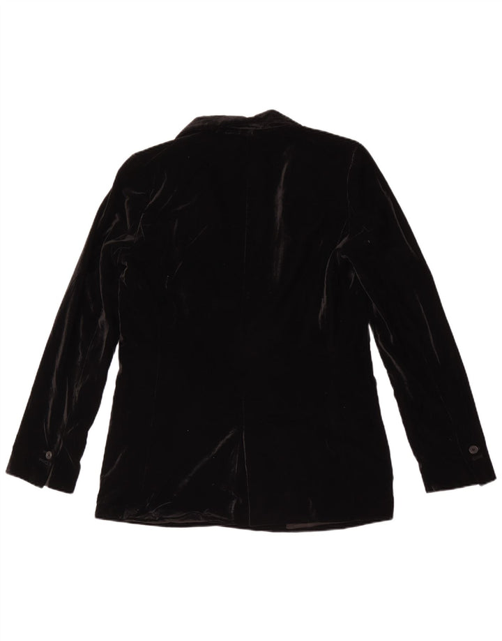 Giacca blazer in velluto doppio petto da donna Zara UK 10 piccola nera