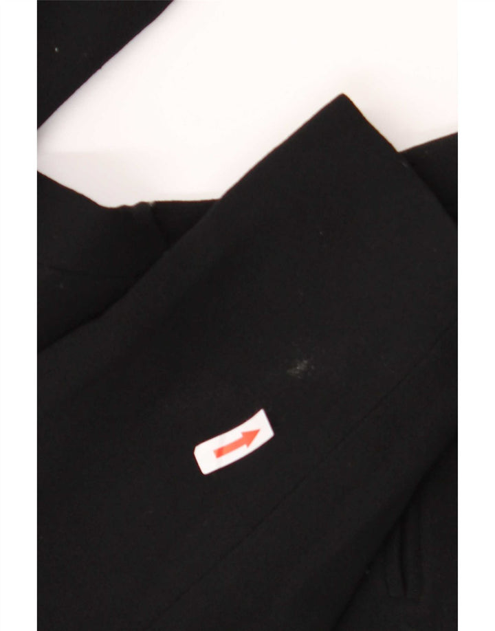 Max Mara Womens 1 Button Blazer Jacket UK 16 Large Black Virgin Wool