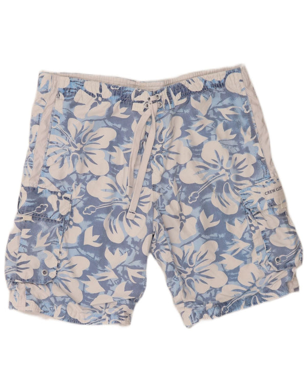 Crew Clothing Herren-Badeshorts XL W38 Blaues Blumenmuster aus Polyester