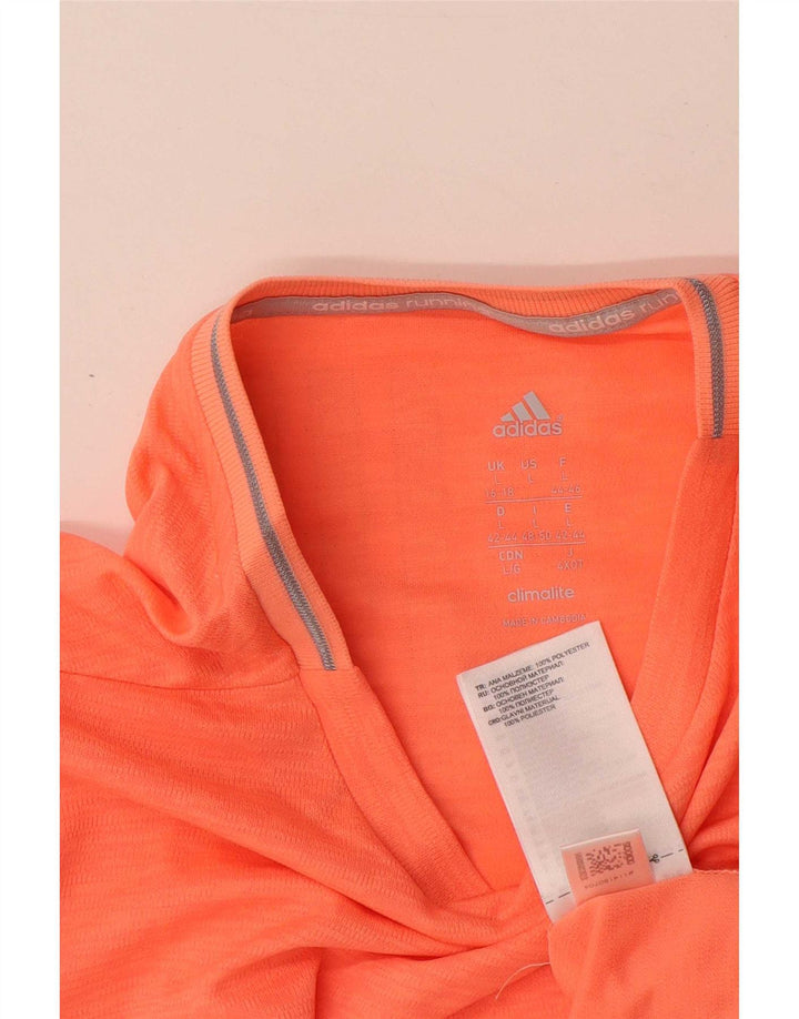 Adidas Damen Climalite Top Langarm UK 16/18 Large Orange Polyester