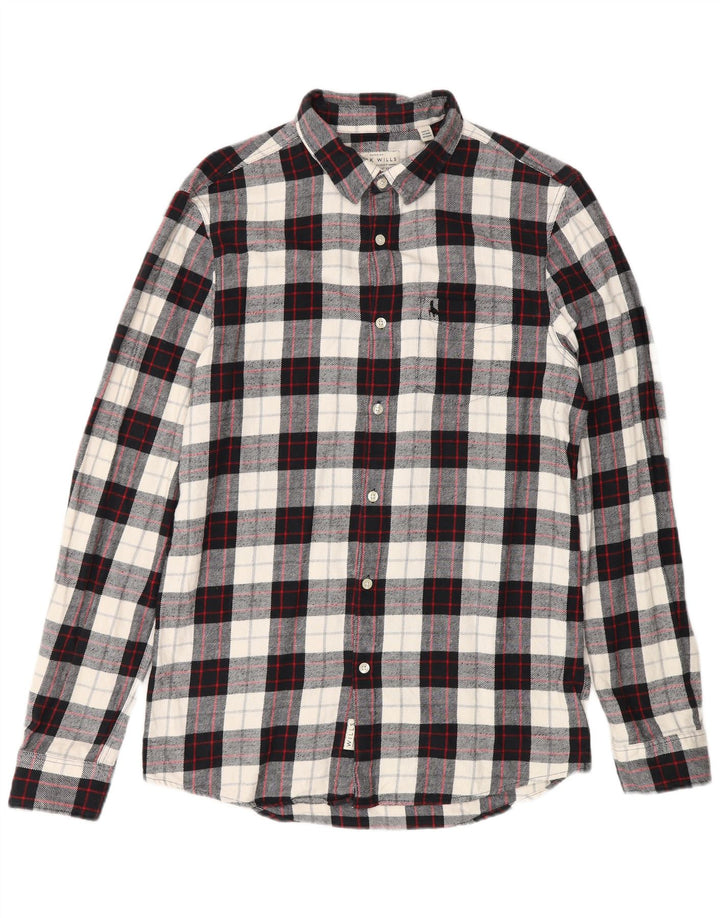 Jack Wills Mens Classic Fit Flannel Shirt Small Black Check Cotton