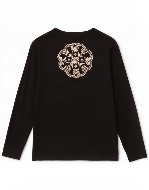 Desigual Top grafic pentru femei cu mânecă lungă UK 18 XL Negru Floral