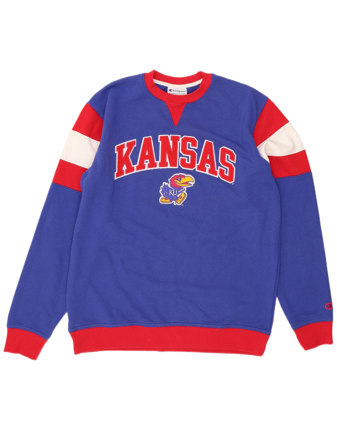 Champion Mens Kansas Graphic Sweatshirt Jumper Large Blue Colourblock