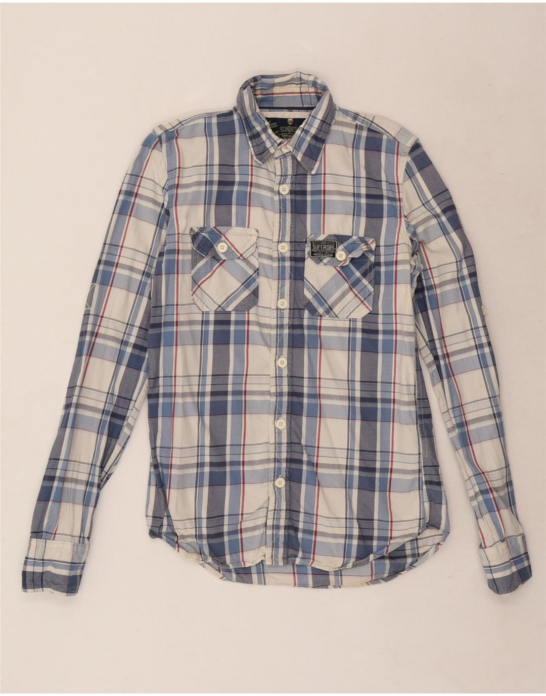 Superdry Flanelskjorte til mænd mellemblå ternet