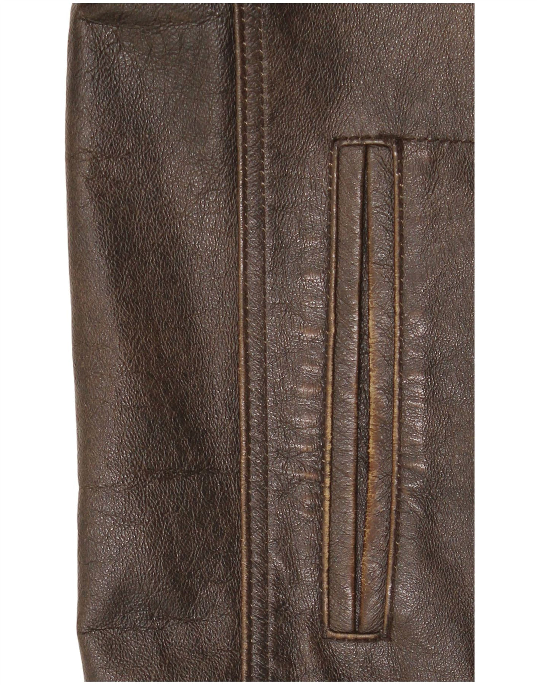 Route 66 Chaqueta de cuero para hombre UK 40 Large Cuero marrón