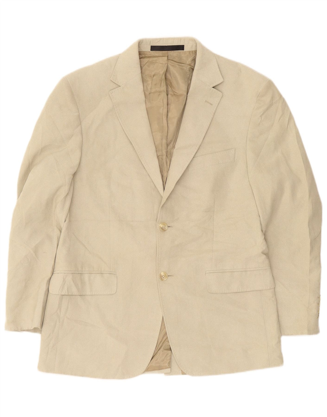 Jaqueta blazer masculina Marks & Spencer curta de 2 botões Reino Unido 38 médio bege
