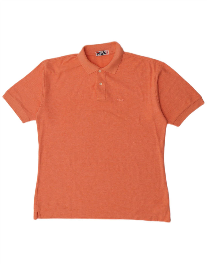 Fila Mens Polo Shirt IT 50 Medium Orange Cotton