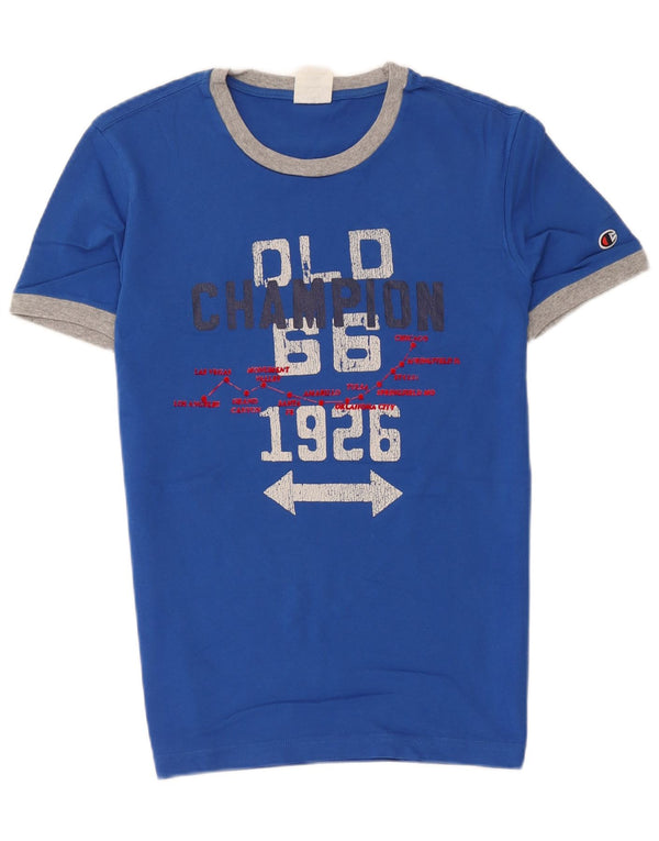 Champion T-Shirt Graphique Homme Petit Bleu Colorblock