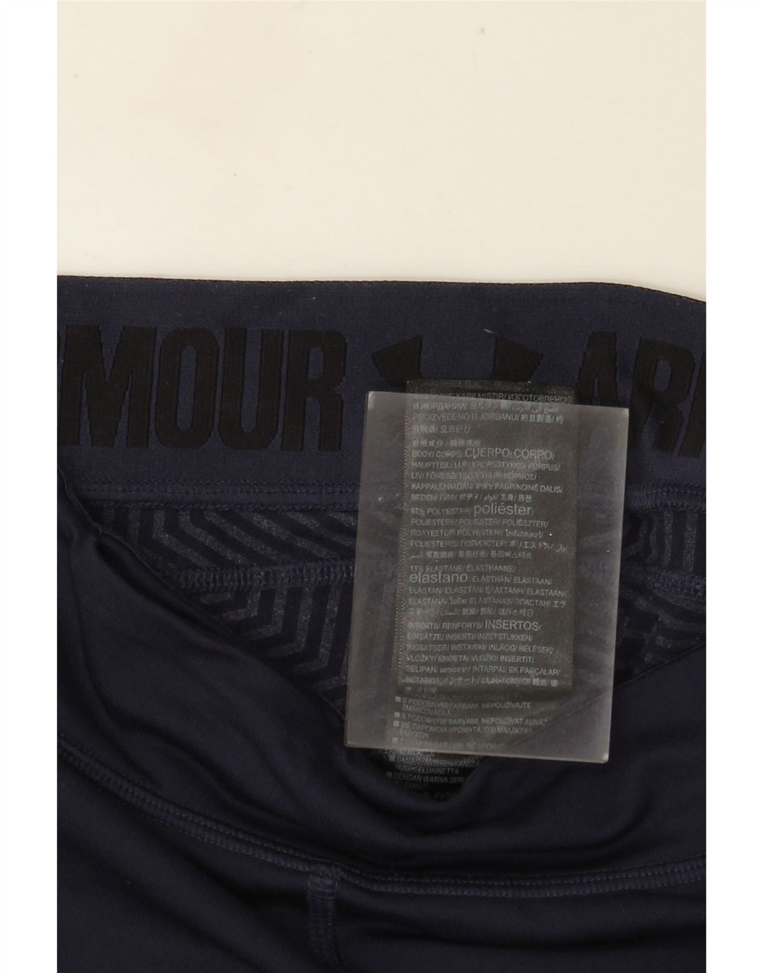 Under Armour Dame Leggings UK 4 XS Navy Blue Colourblock Polyester