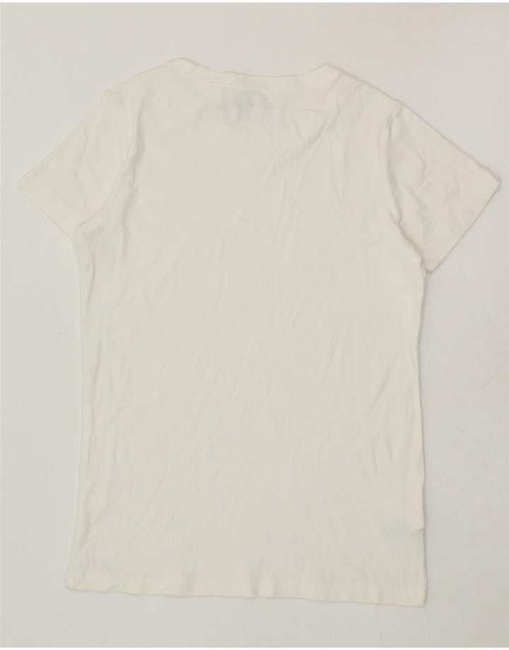 EDDIE BAUER Womens T-Shirt Top UK 12 Medium White Cotton Vintage Eddie Bauer and Second-Hand Eddie Bauer from Messina Hembry 