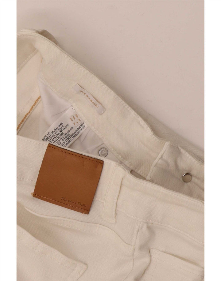 Massimo Dutti Vaqueros Bootcut Mujer EU 40 Medium W30 L34 Blanco Algodón