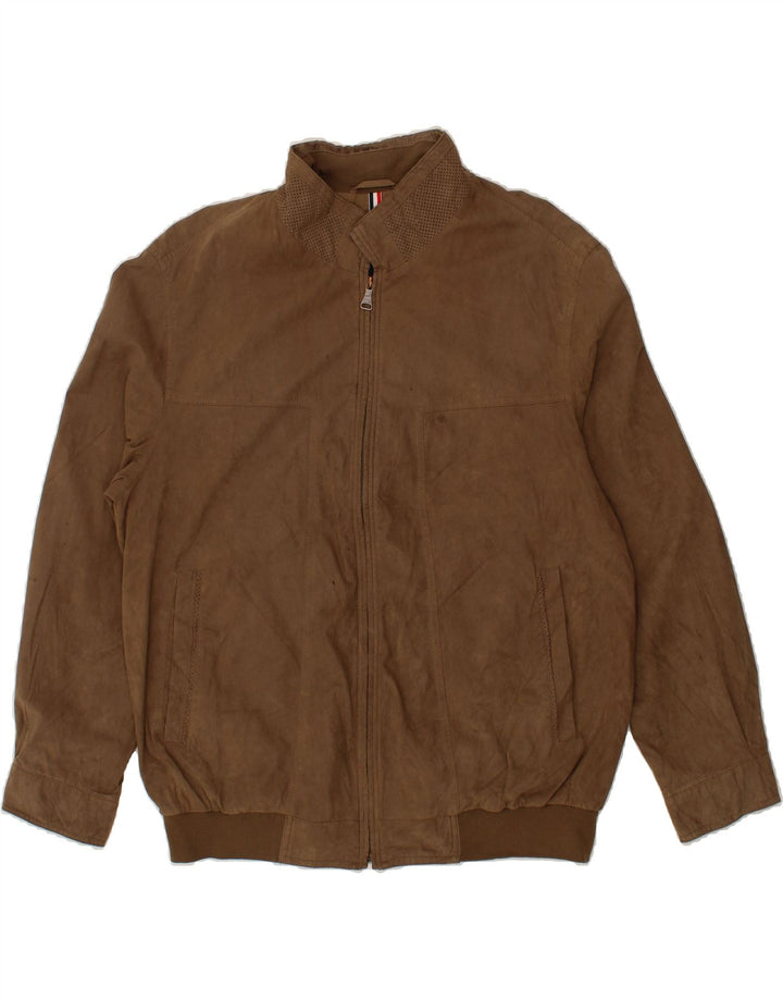 PIERRE CARDIN Herren Bomberjacke IT 56 3XL Braunes Polyamid