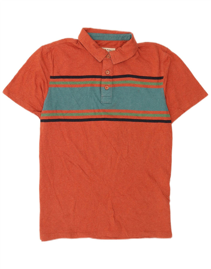 Fat Face Mens Polo Shirt Large Orange Colourblock Cotton
